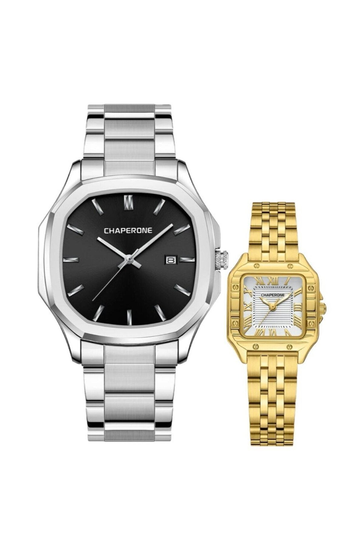 Metal Kordonlu Çift Saati