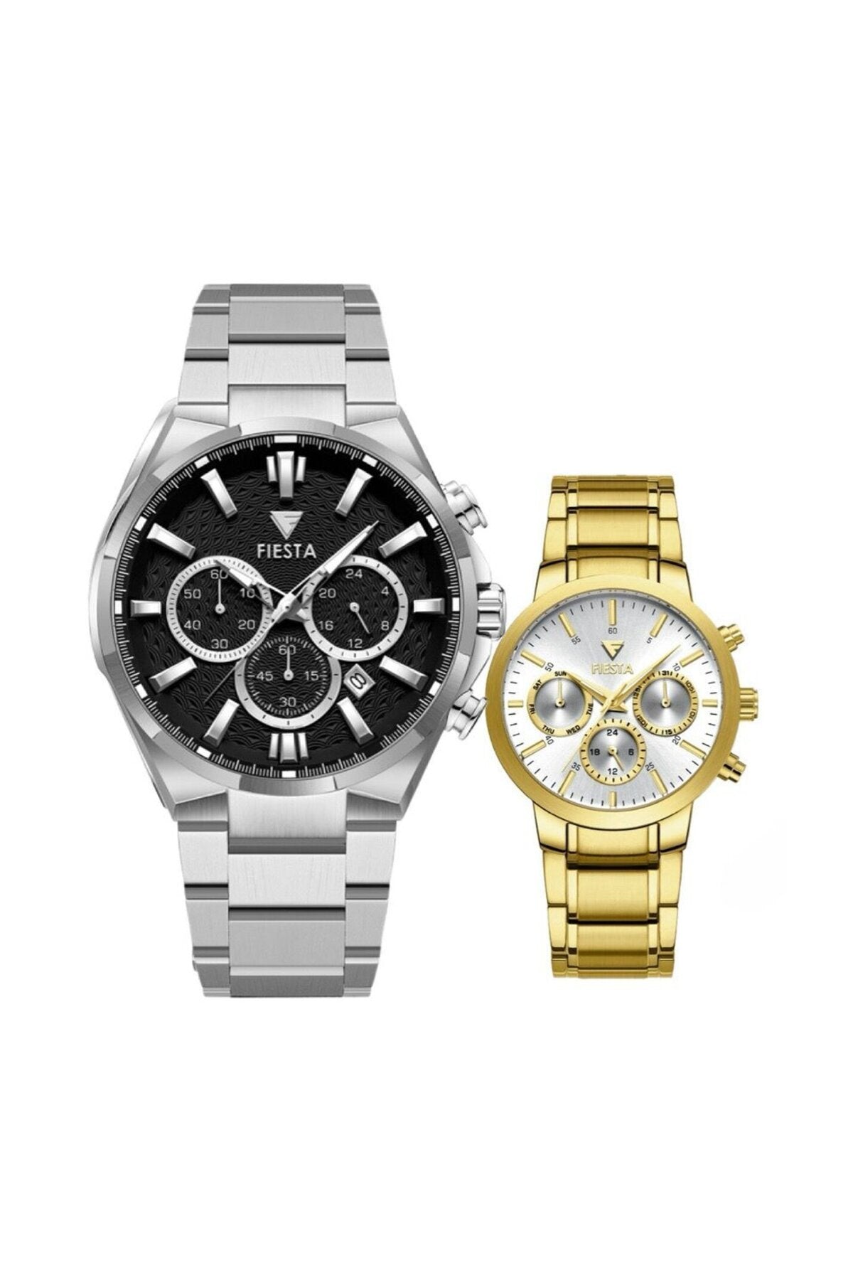 Metal Kordonlu Çift Saati