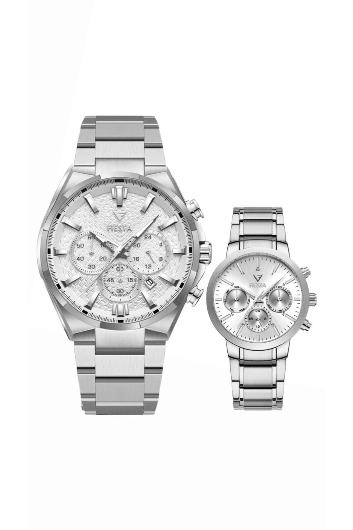 Metal Kordonlu Çift Saati