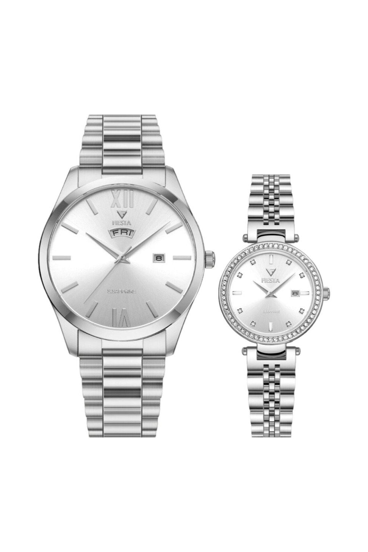 Metal Kordonlu Çift Saati