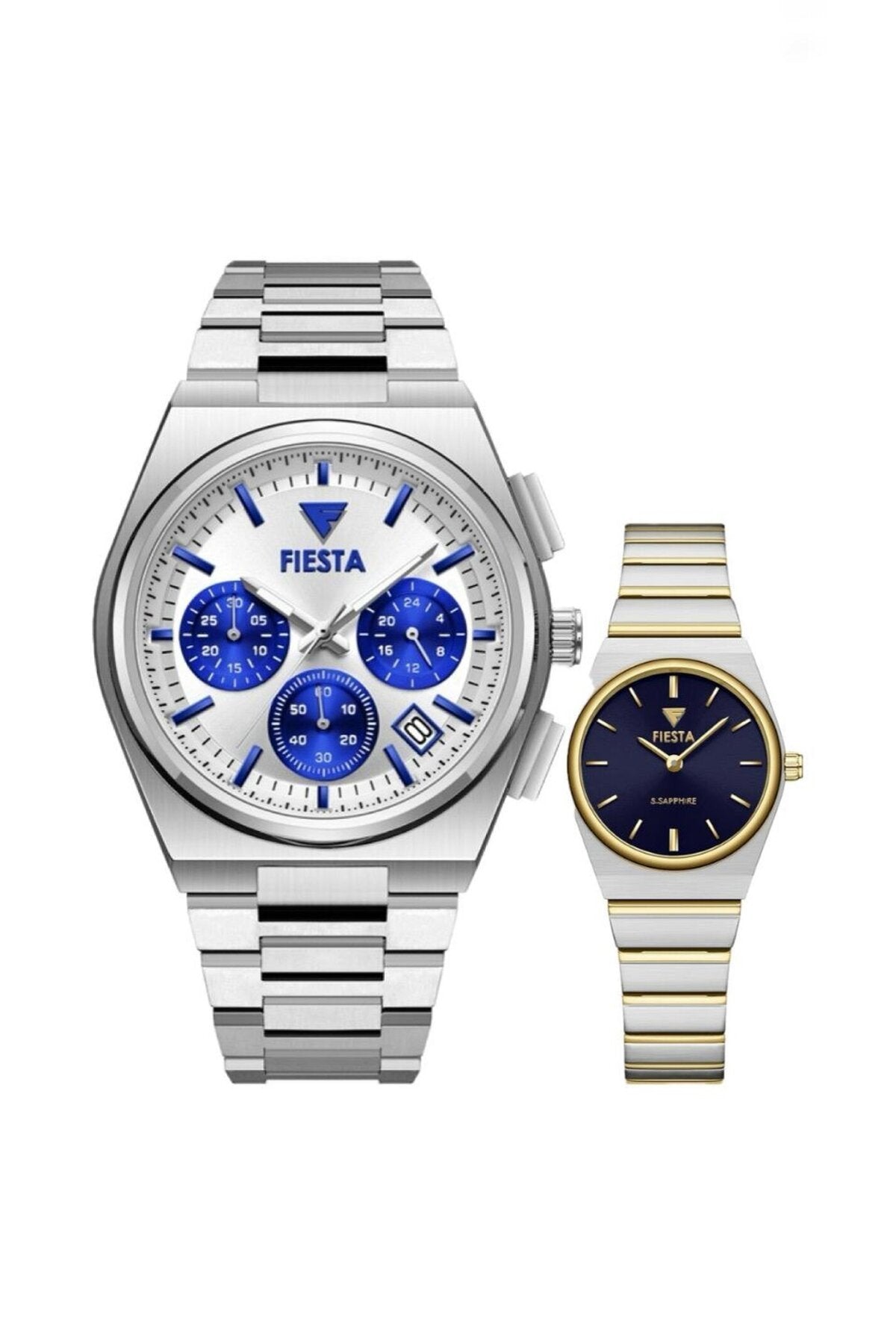 Metal Kordonlu Çift Saati