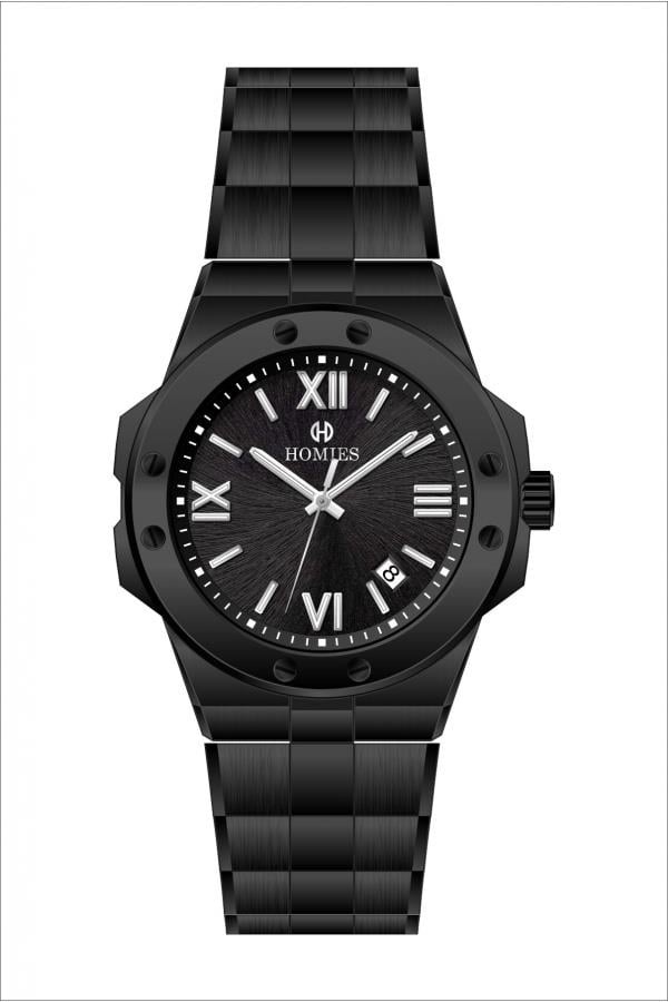 HM17864S02 Çelik Kordonlu Erkek Kol Saati SİYAH