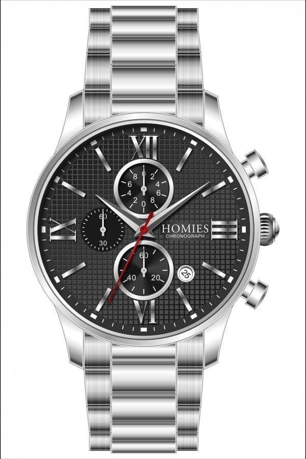 HM21007S01 Çelik Kordonlu Erkek Kol Saati GÜMÜŞ