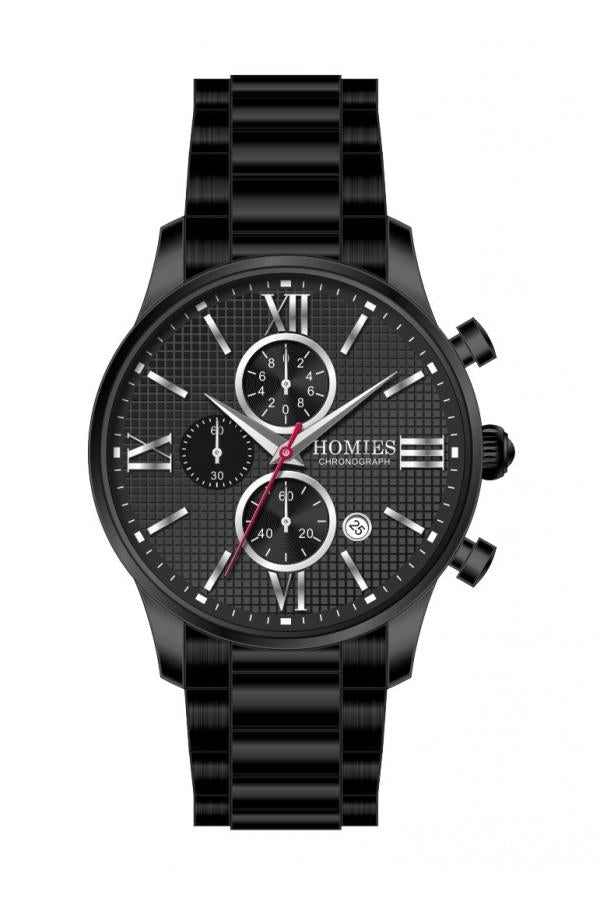 HM21007S01 Çelik Kordonlu Erkek Kol Saati SİYAH