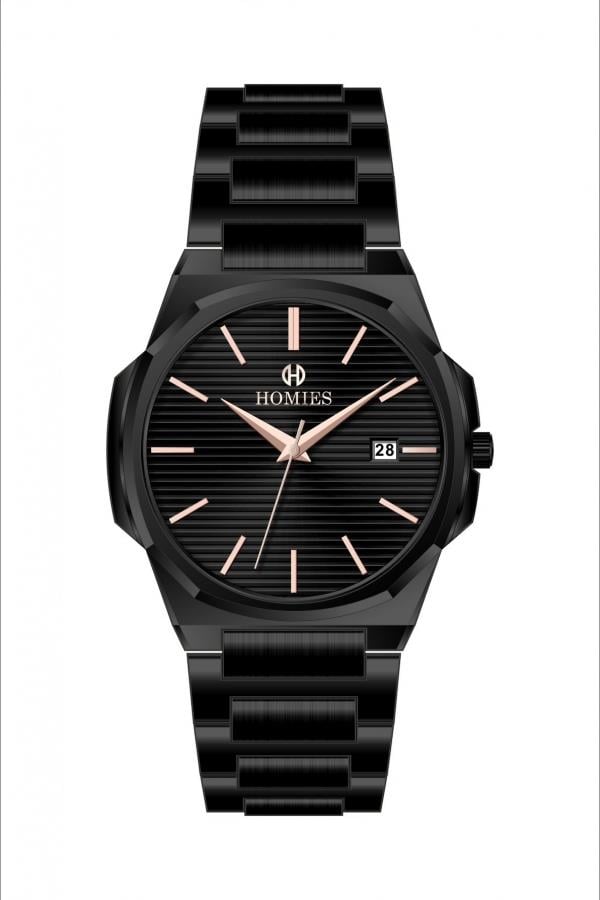 HM24939S01 Çelik Kordonlu Erkek Kol Saati SİYAH