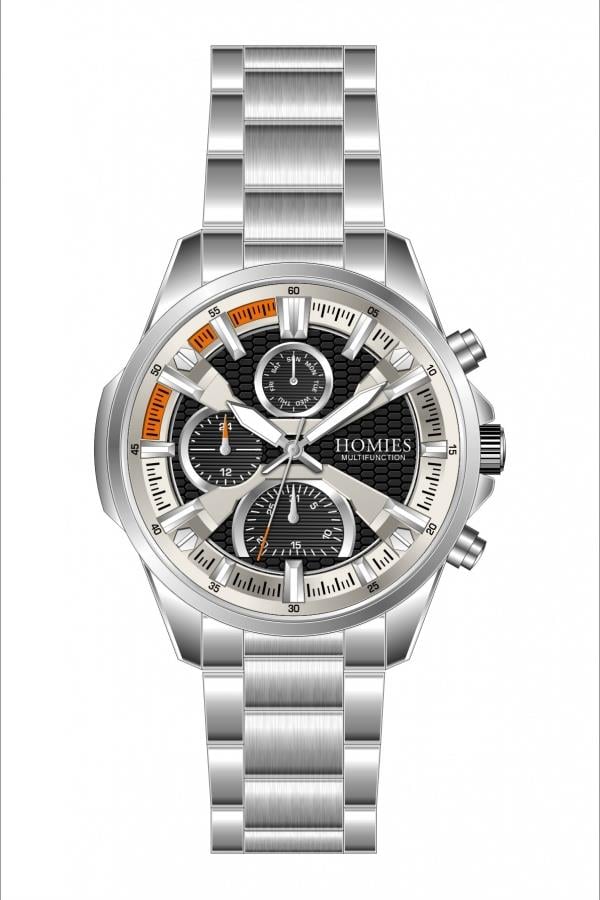 HM25124S01 Çelik Kordonlu Erkek Kol Saati GÜMÜŞ