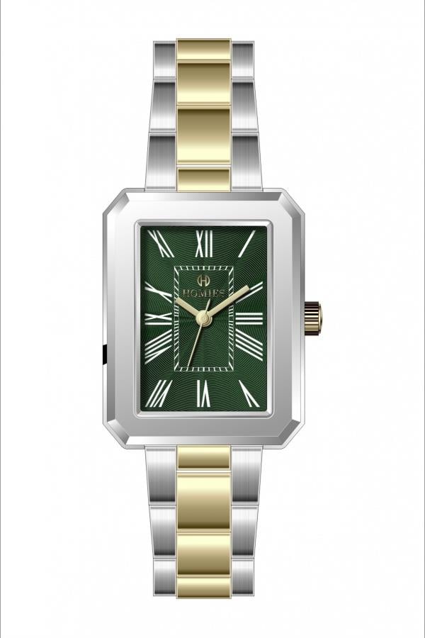 HM25196S01 Çelik Kordonlu Kadın Kol Saati ALTIN - GÜMÜŞ - YEŞİL