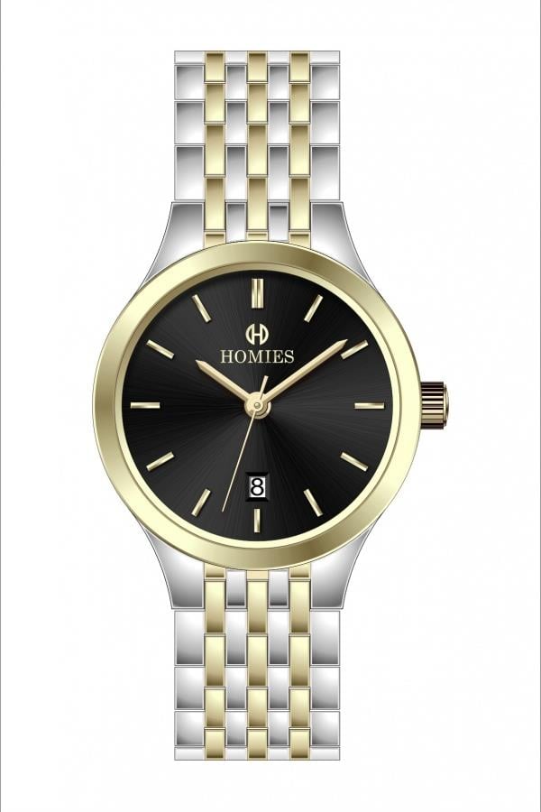HM25506S01 Çelik Kordonlu Kadın Kol Saati ALTIN - GÜMÜŞ - SİYAH