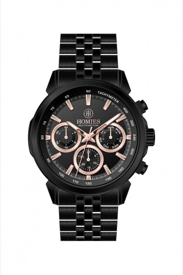 HM27130S01 Çelik Kordonlu Erkek Kol Saati SİYAH