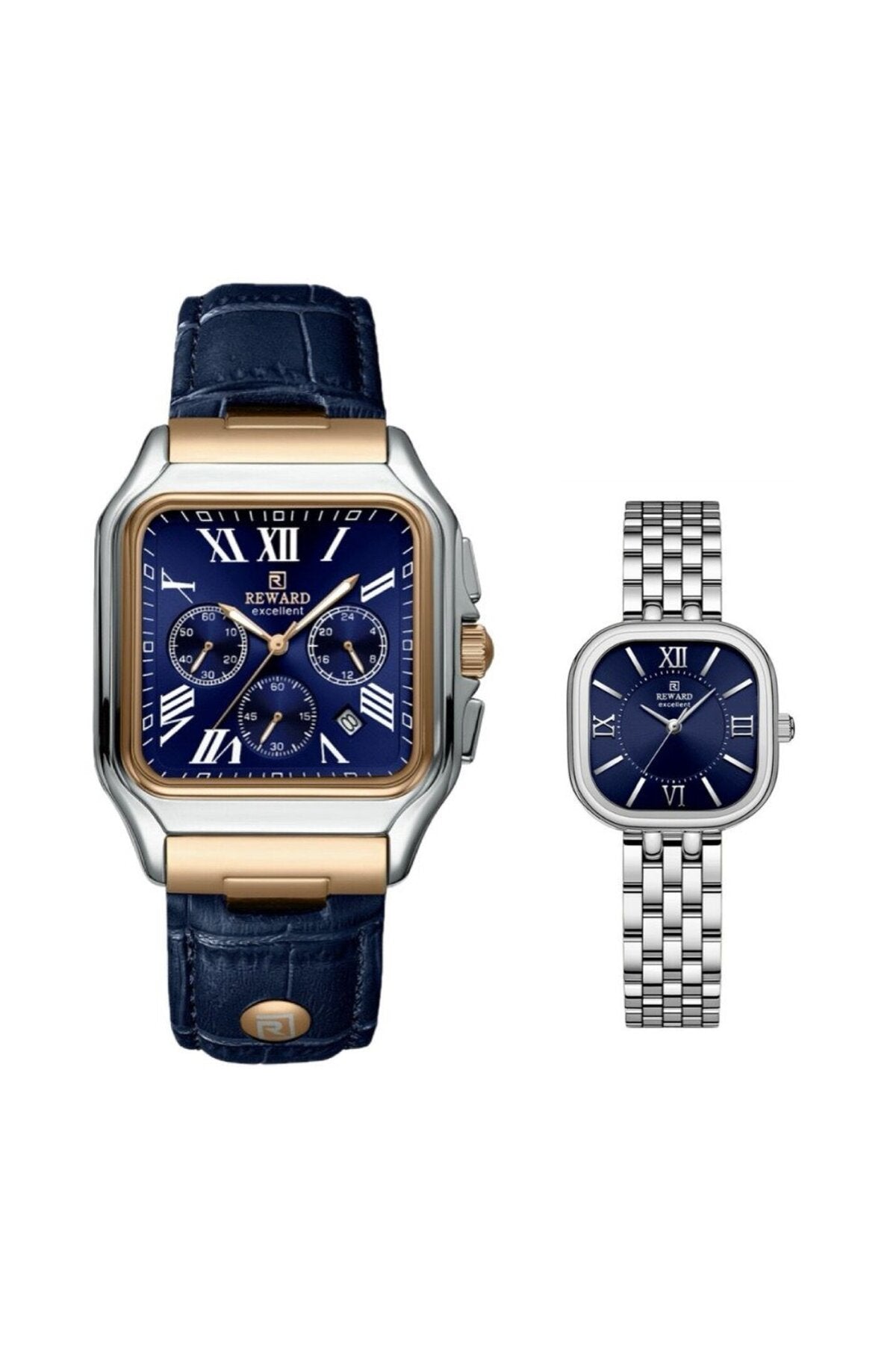 Deri ve Metal Kordonlu Çift Saati