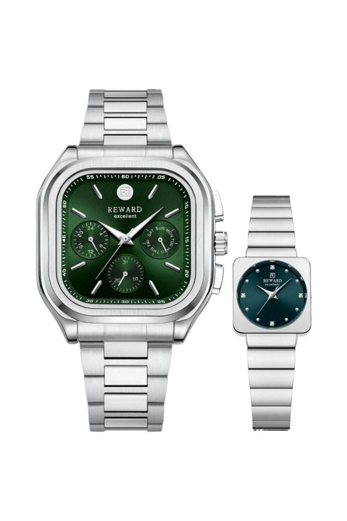 Metal Kordonlu Çift Saati