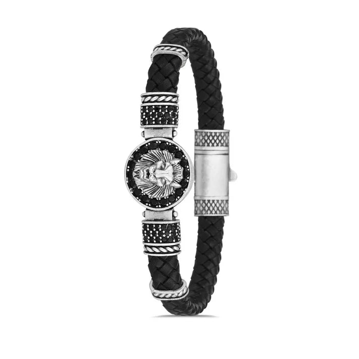 Aslan Figürlü Zirkon Taşlı Bileklik