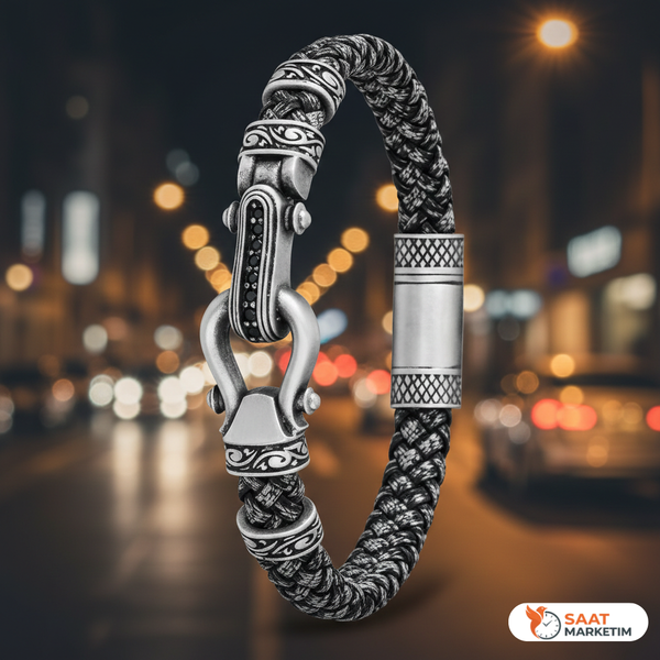 İtalyan Tasarım At Nalı Zirkon Taşlı Bileklik