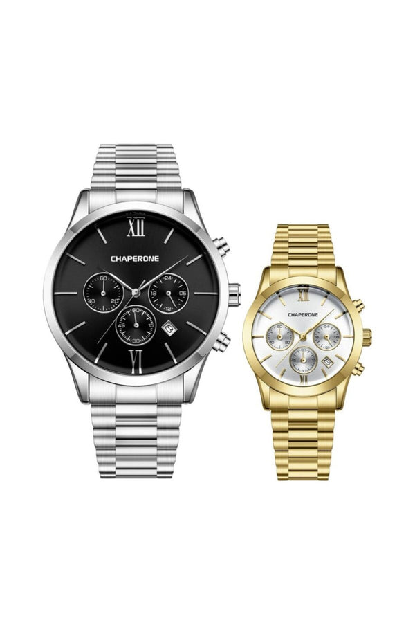 Metal Kordonlu Çift Saati