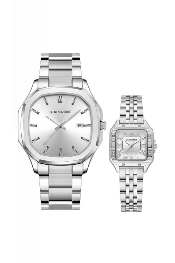 Metal Kordonlu Çift Saati