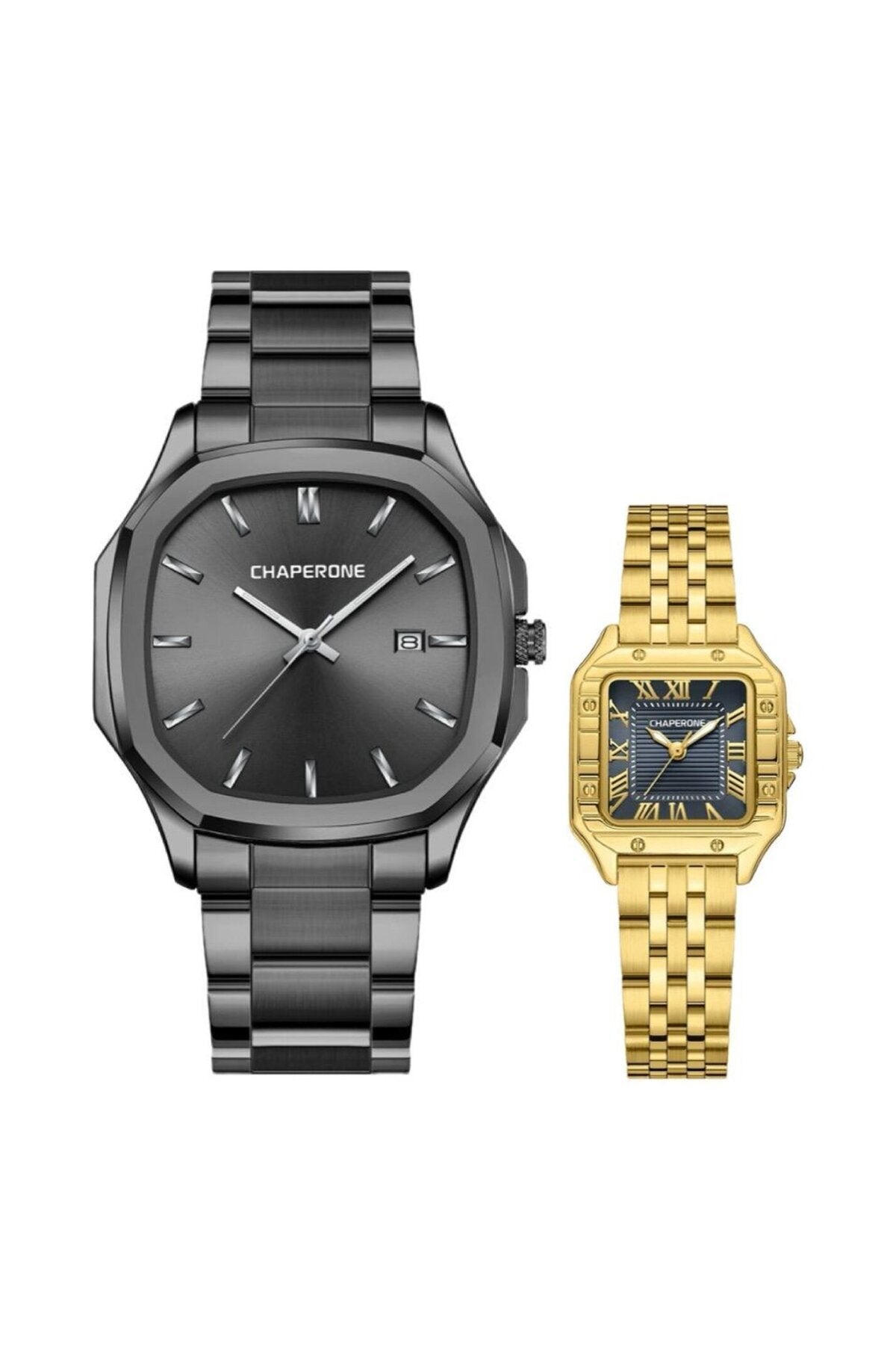 Metal Kordonlu Çift Saati