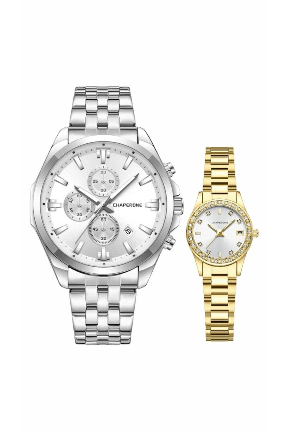 Metal Kordonlu Çift Saati