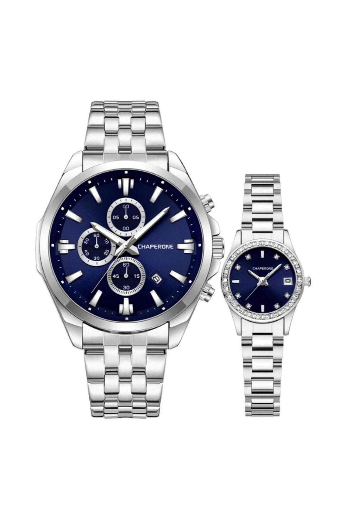 Metal Kordonlu Çift Saati