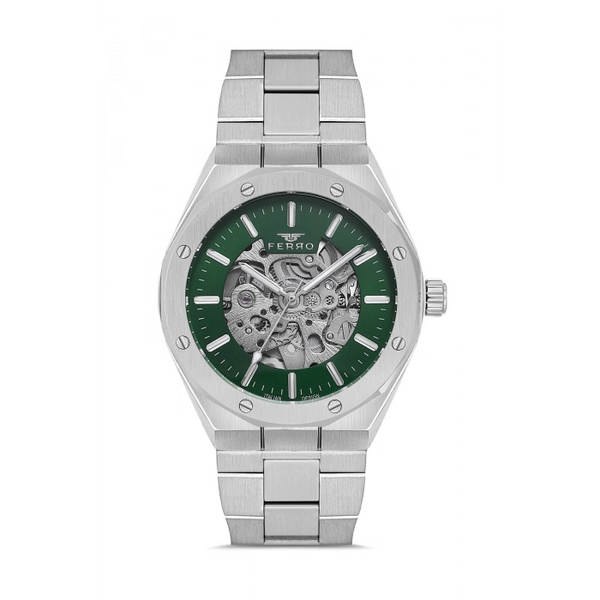 F31538AWT Çelik Kordonlu Otomatik Erkek Kol Saati