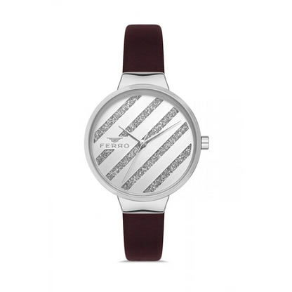 F21153B Deri Kordonlu Kadın Kol Saati