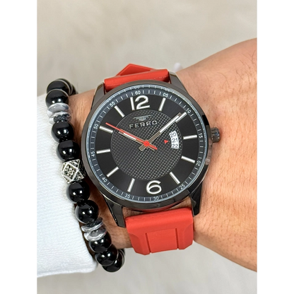 F11316D Silikon Kordonlu Erkek Kol Saati