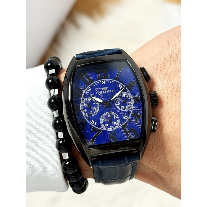 FM11447B Deri Kordonlu Erkek Kol Saati