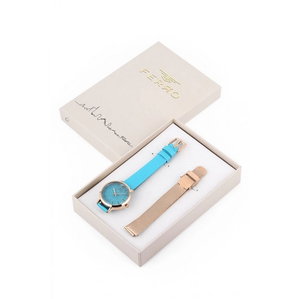 F21195B Deri Kordonlu Kadın Kol Saati