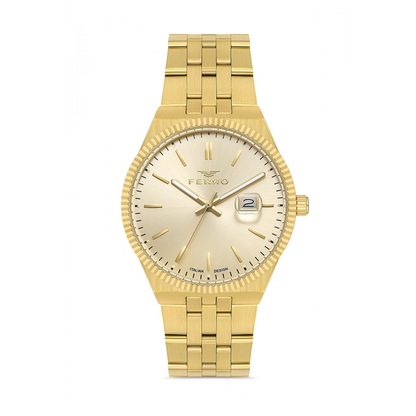 F11569AWT Çelik Kordonlu Erkek Kol Saati