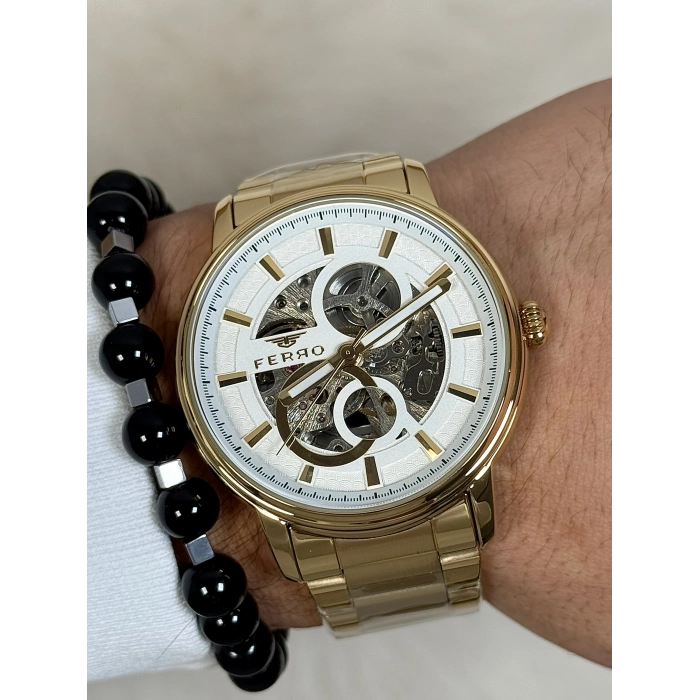 F31399A Çelik Kordonlu Otomatik Erkek Kol Saati