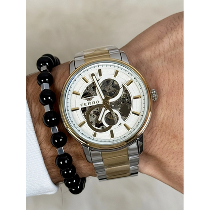 F31399A Çelik Kordonlu Otomatik Erkek Kol Saati