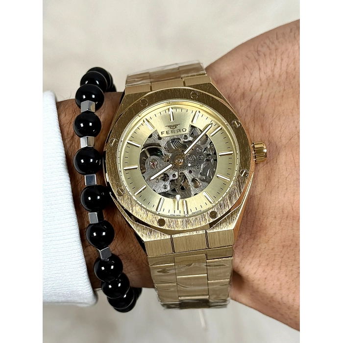 F31538AWT Çelik Kordonlu Otomatik Erkek Kol Saati