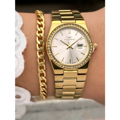 FL21596AWT Çelik Kordonlu Kadın Kol Saati