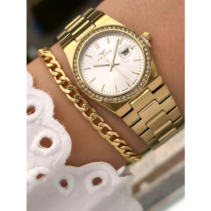 FL21596AWT Çelik Kordonlu Kadın Kol Saati