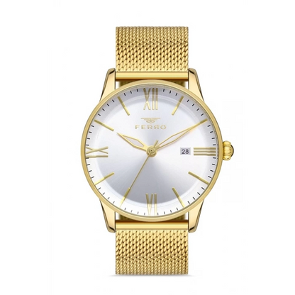 F11182C Hasır Kordonlu Erkek Kol Saati