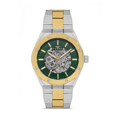 F31538AWT Çelik Kordonlu Otomatik Erkek Kol Saati