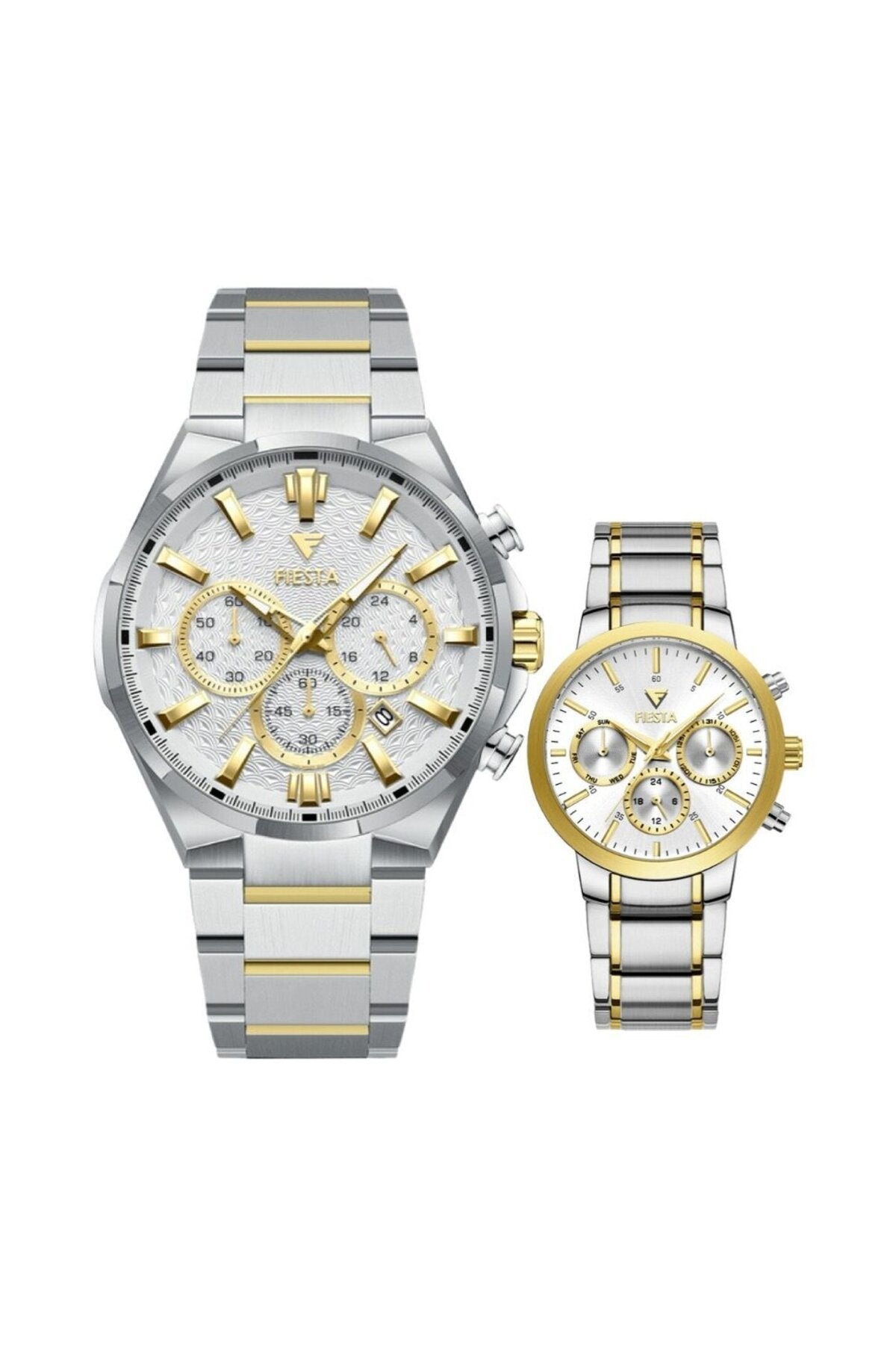 Metal Kordonlu Çift Saati