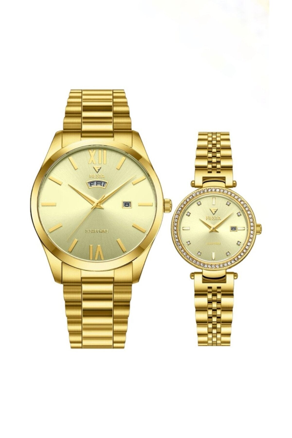 Metal Kordonlu Çift Saati