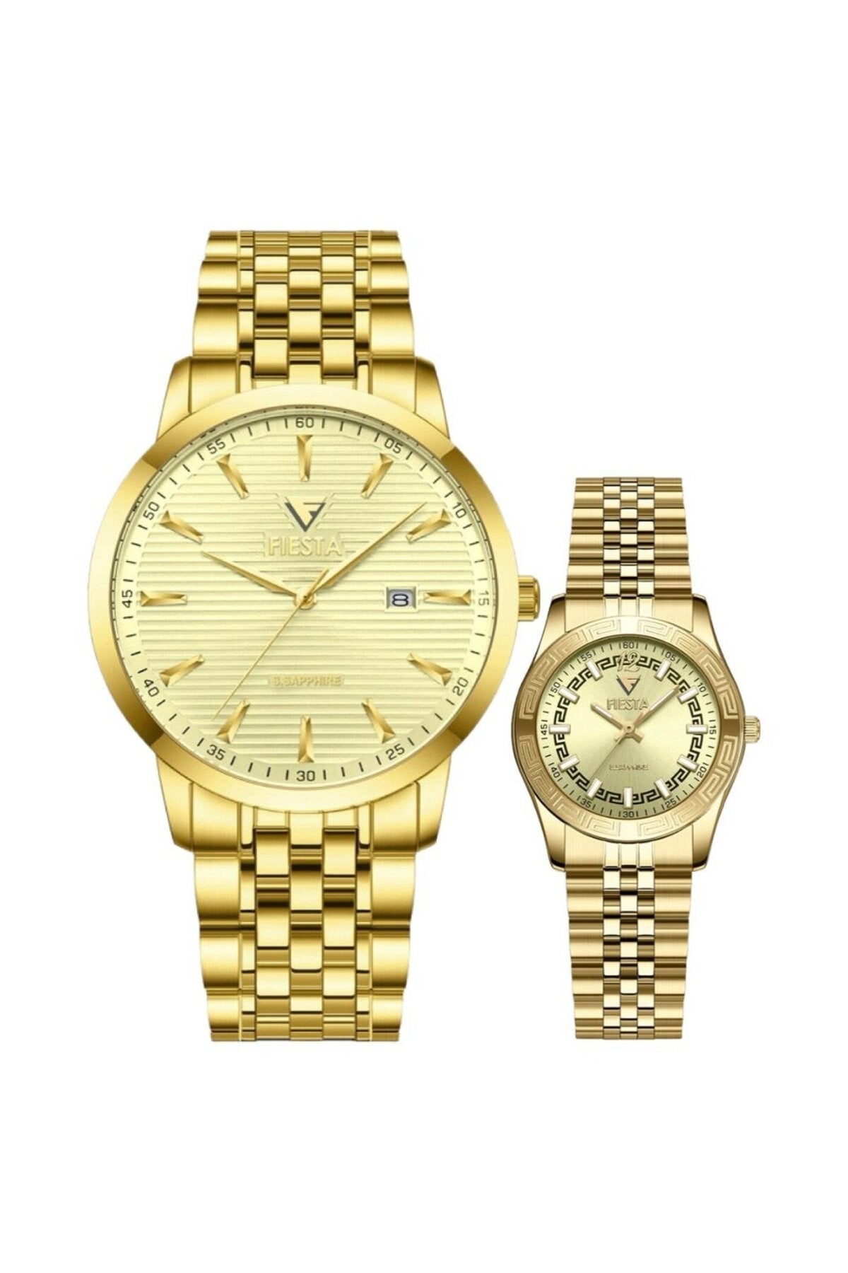 Metal Kordonlu Çift Saati