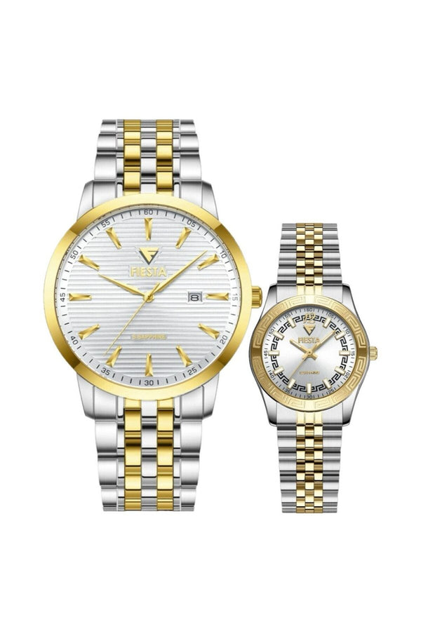 Metal Kordonlu Çift Saati