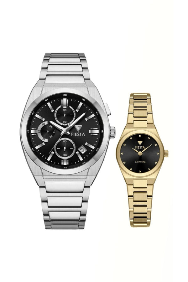 Metal Kordonlu Çift Saati