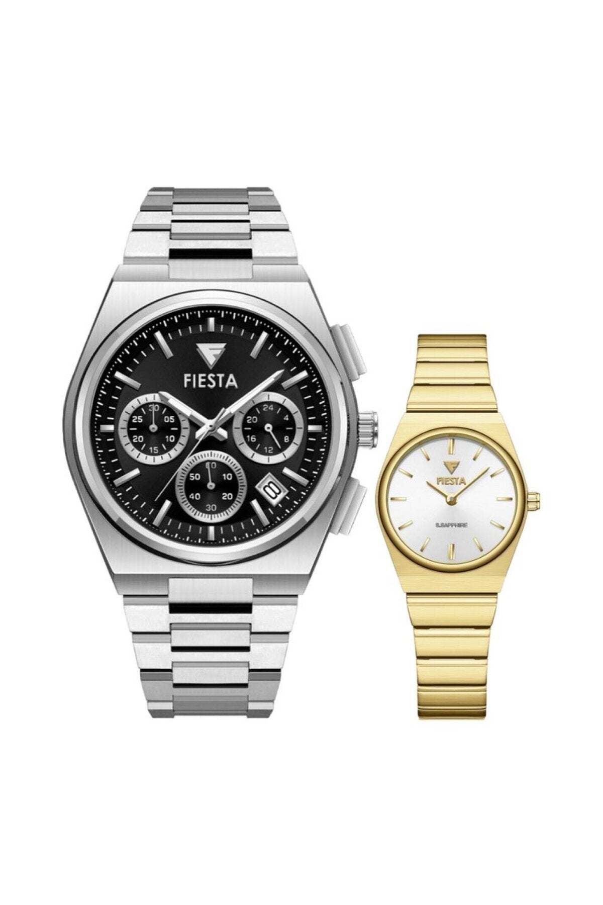 Metal Kordonlu Çift Saati