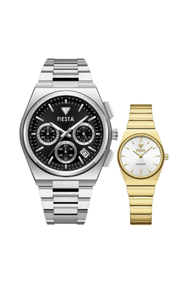 Metal Kordonlu Çift Saati