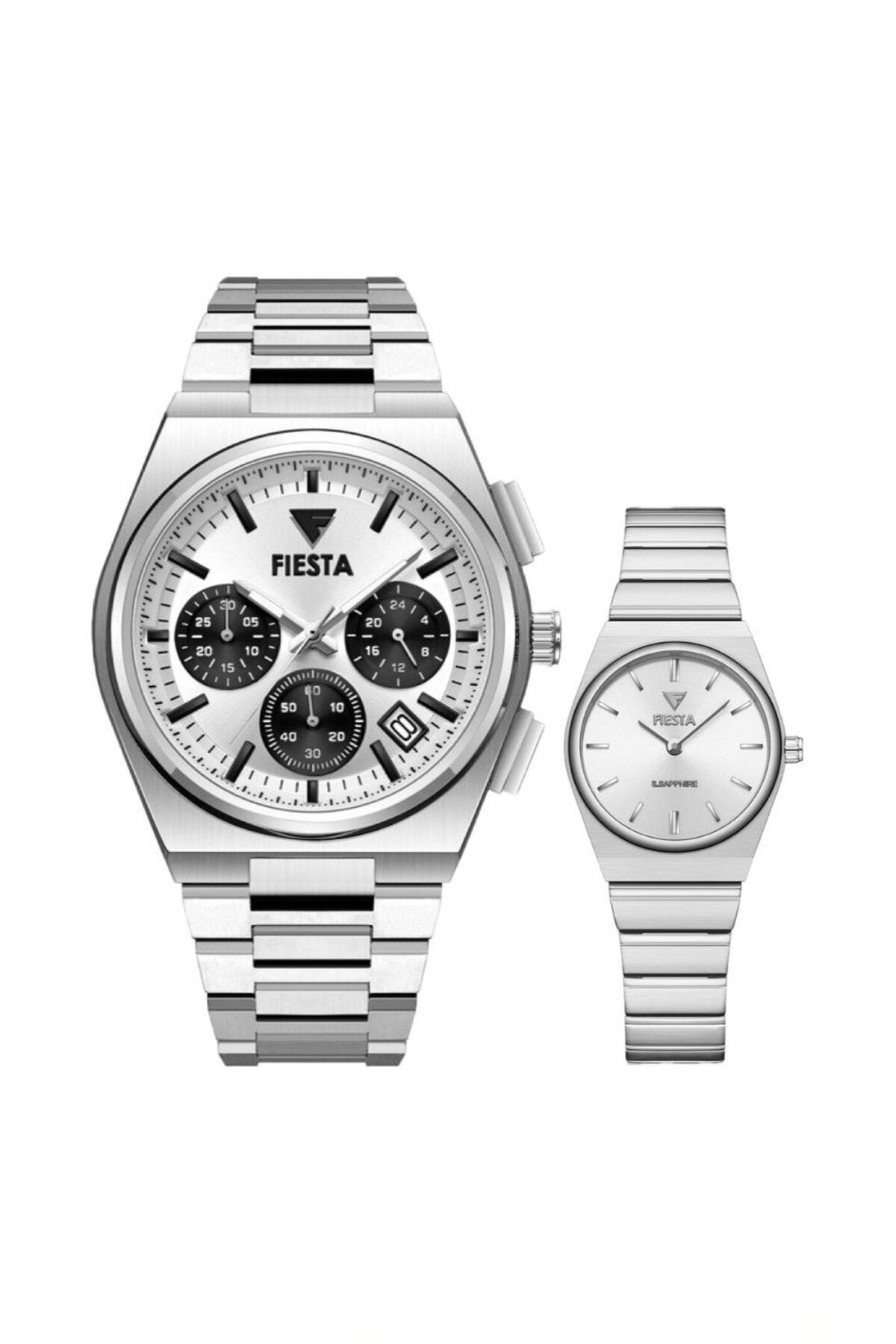 Metal Kordonlu Çift Saati