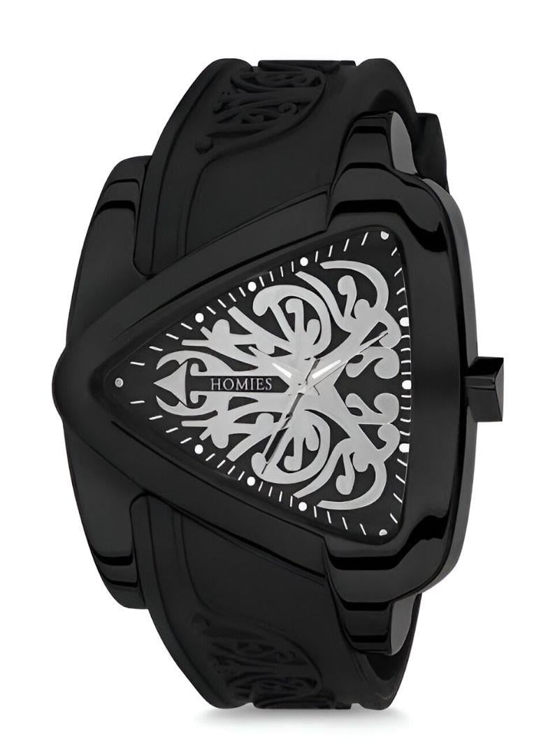 HM15430S01 Silikon Kordonlu Erkek Kol Saati SİYAH