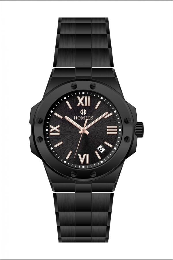 HM17864S02 Çelik Kordonlu Erkek Kol Saati SİYAH - ROSE