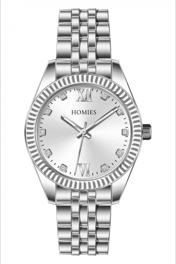 HM19369S11 Çelik Kordonlu Kadın Kol Saati GÜMÜŞ