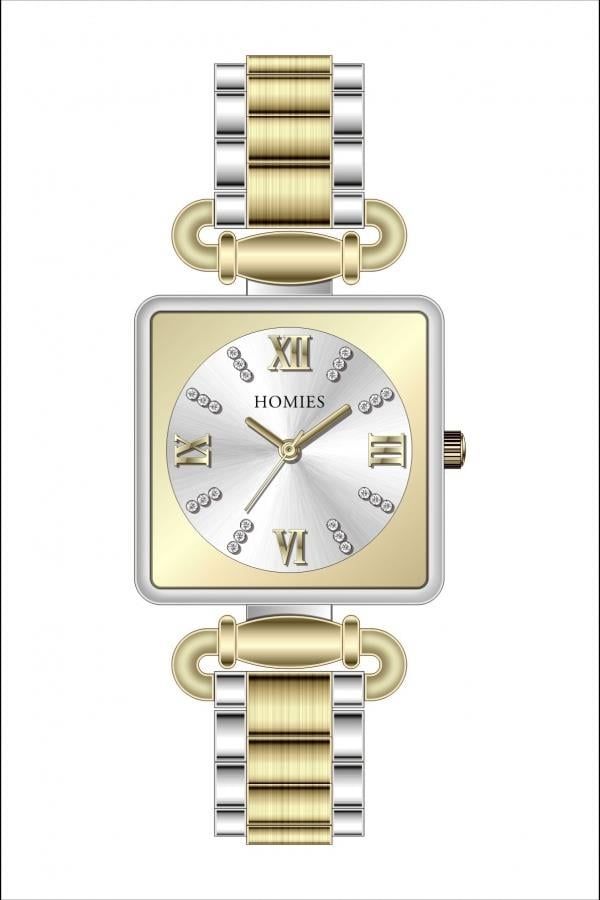 HM20263S01 Çelik Kordonlu Kadın Kol Saati GÜMÜŞ - ALTIN