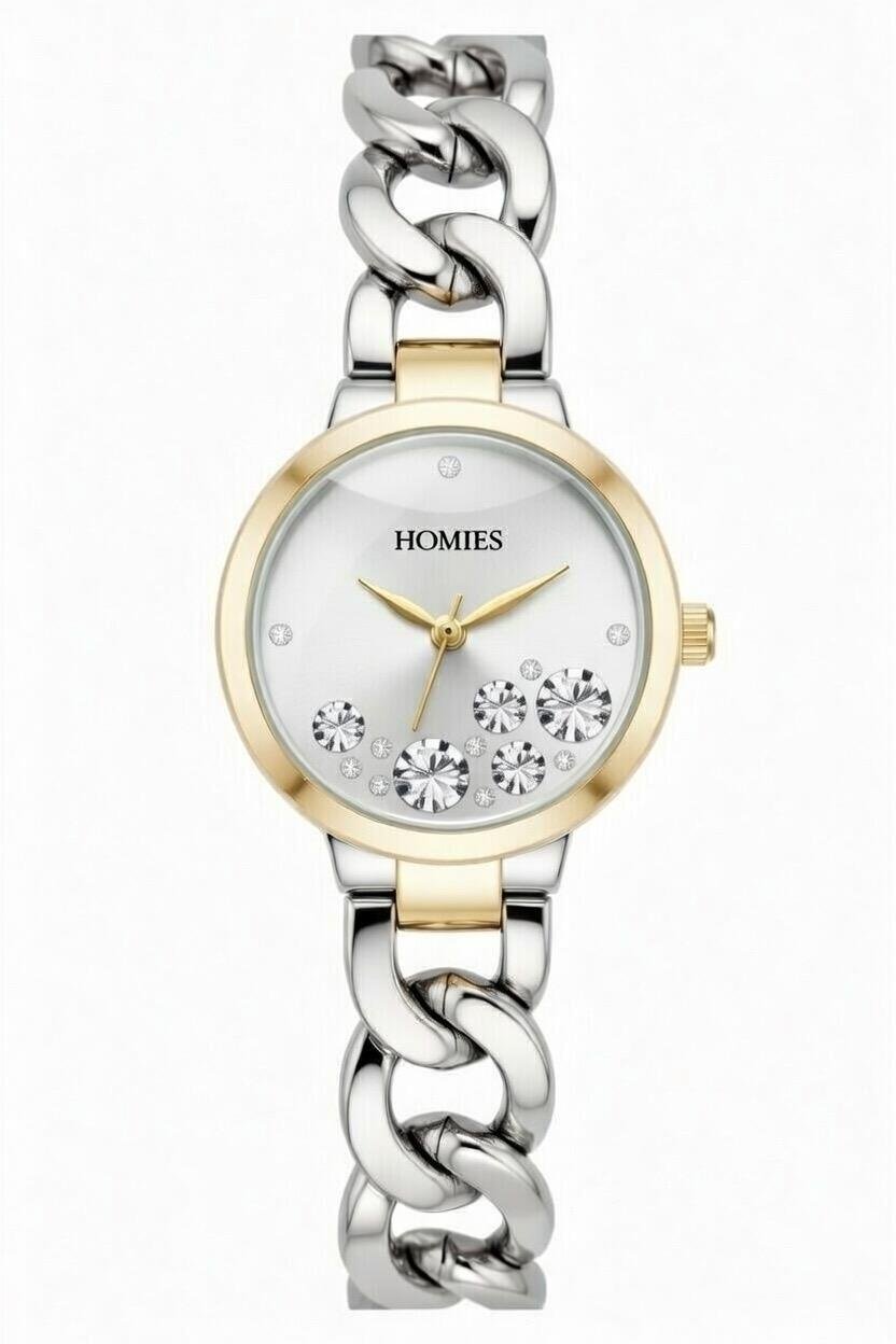 HM23792S01 Çelik Kordonlu Kadın Kol Saati GÜMÜŞ - ALTIN - GÜMÜŞ