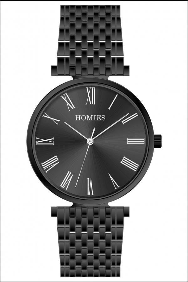 HM24514S01 Çelik Kordonlu Erkek Kol Saati SİYAH