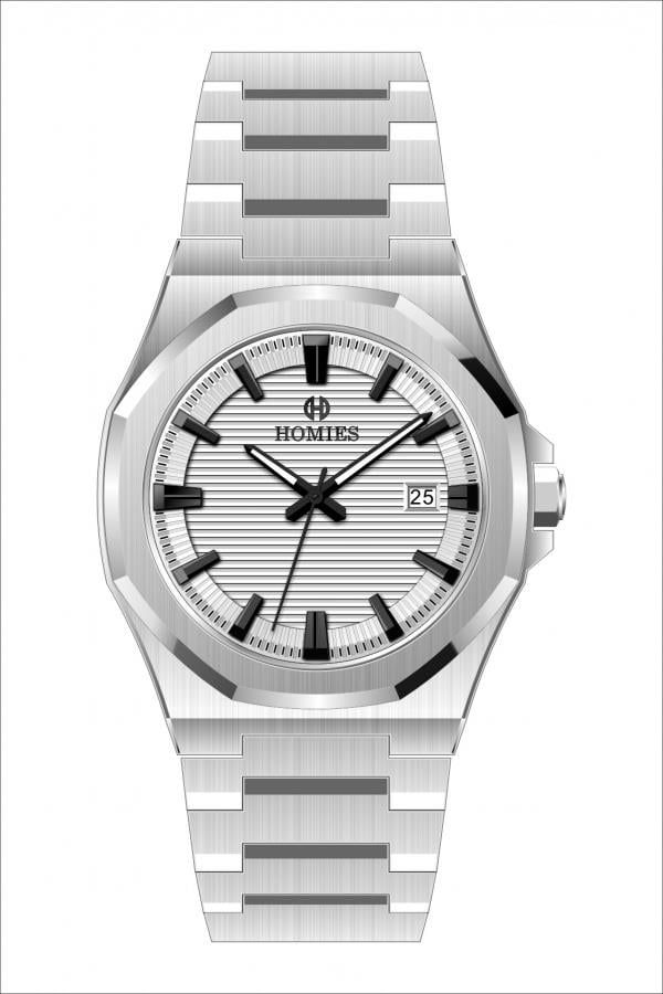 HM24672S01 Çelik Kordonlu Erkek Kol Saati GÜMÜŞ - SİYAH